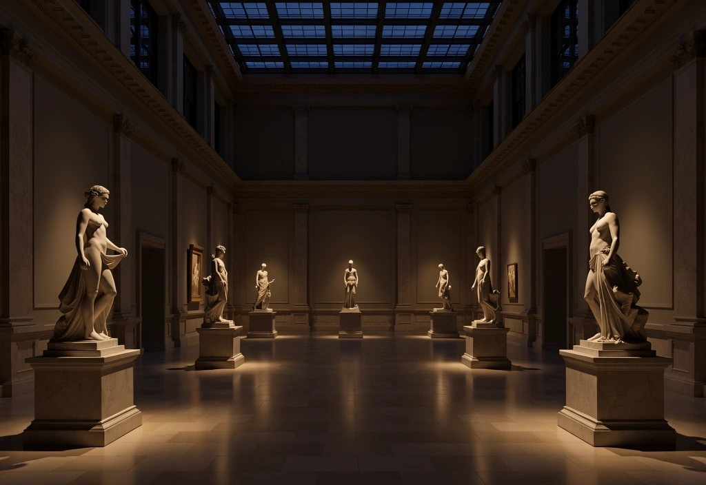 Galleria notturna al Louvre